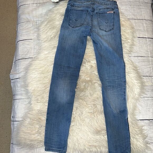 Hudson Jeans Skinny Denim Patch Jeans Girls sz 10 FLAW Stretch - Picture 3 of 8
